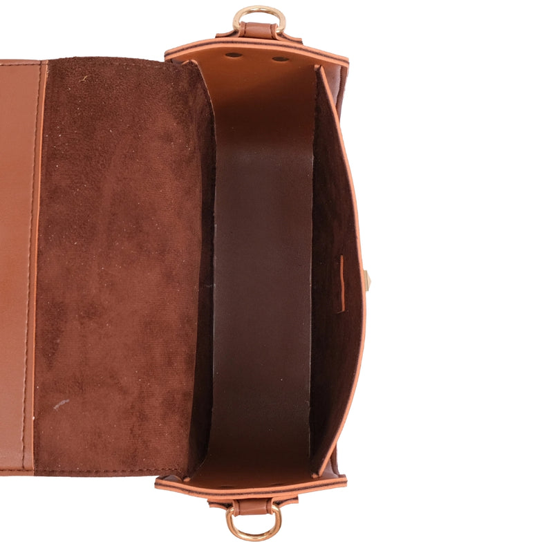 Bagoras Brown Saddle Bag Featuring a Twist Lock
