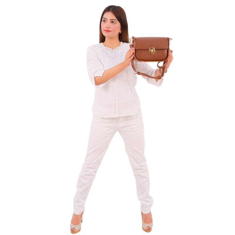 Bagoras Brown Saddle Bag Featuring a Twist Lock