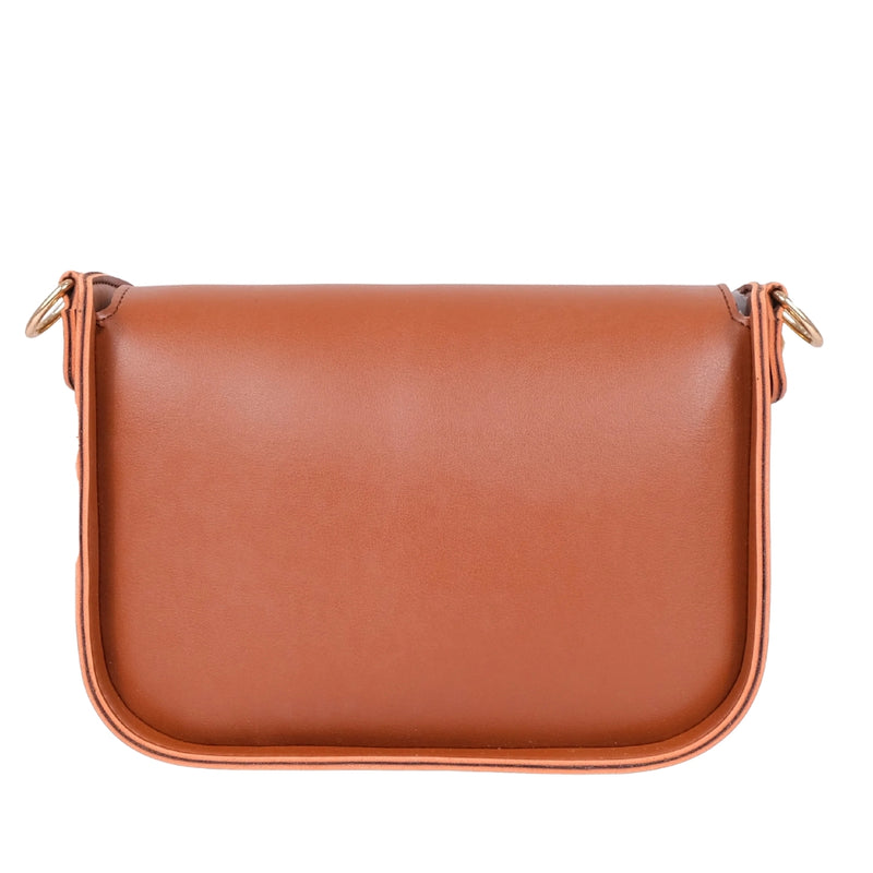 Bagoras Brown Saddle Bag Featuring a Twist Lock