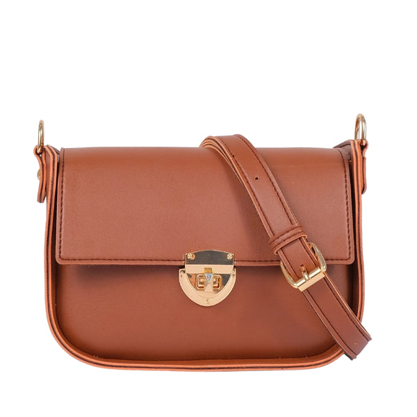 Bagoras Brown Saddle Bag Featuring a Twist Lock
