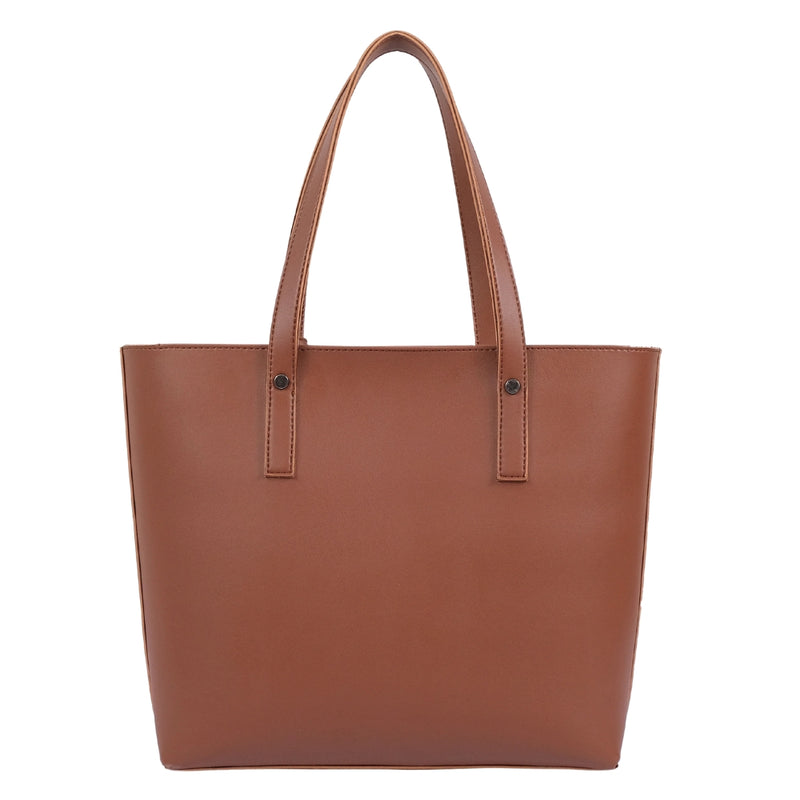 Bagoras Brown Tote Bag Featuring A Detachable Pouch