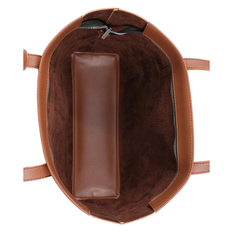 Bagoras Brown Tote Bag Featuring A Detachable Pouch