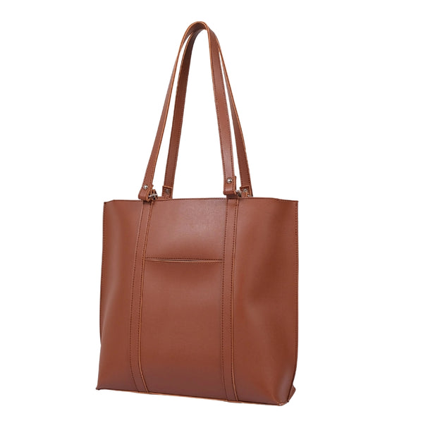 Bagoras Brown Tote Bag With Double Handles