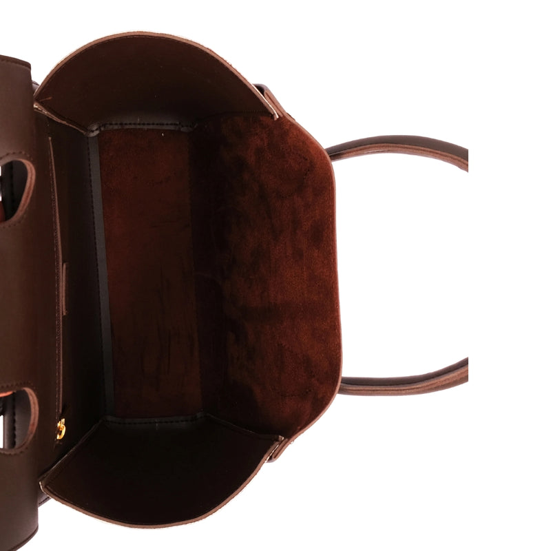 Bagoras Dark Brown Trapeze Handbag