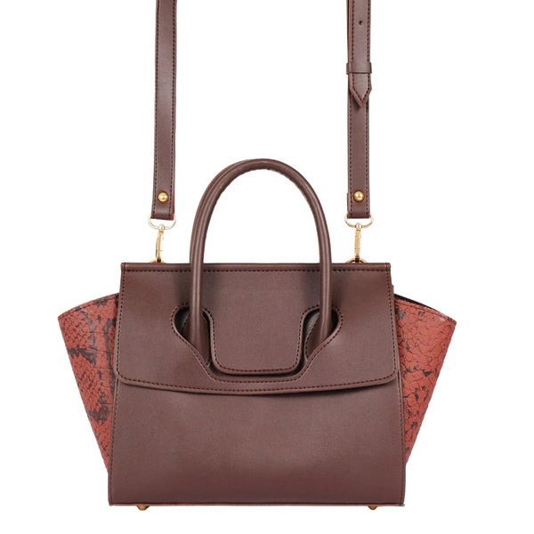 Bagoras Dark Brown Trapeze Handbag