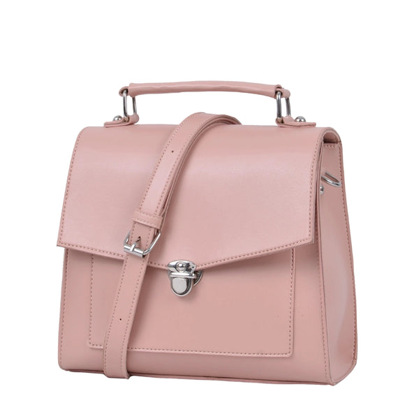 Bagoras Pink Push-Lock Messenger Bag