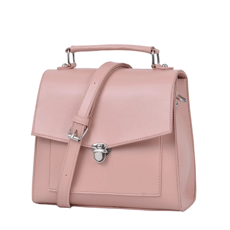 Bagoras Pink Push-Lock Messenger Bag