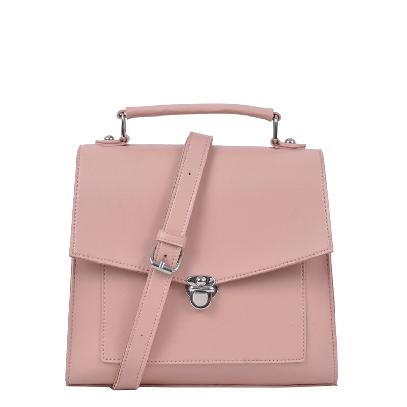 Bagoras Pink Push-Lock Messenger Bag